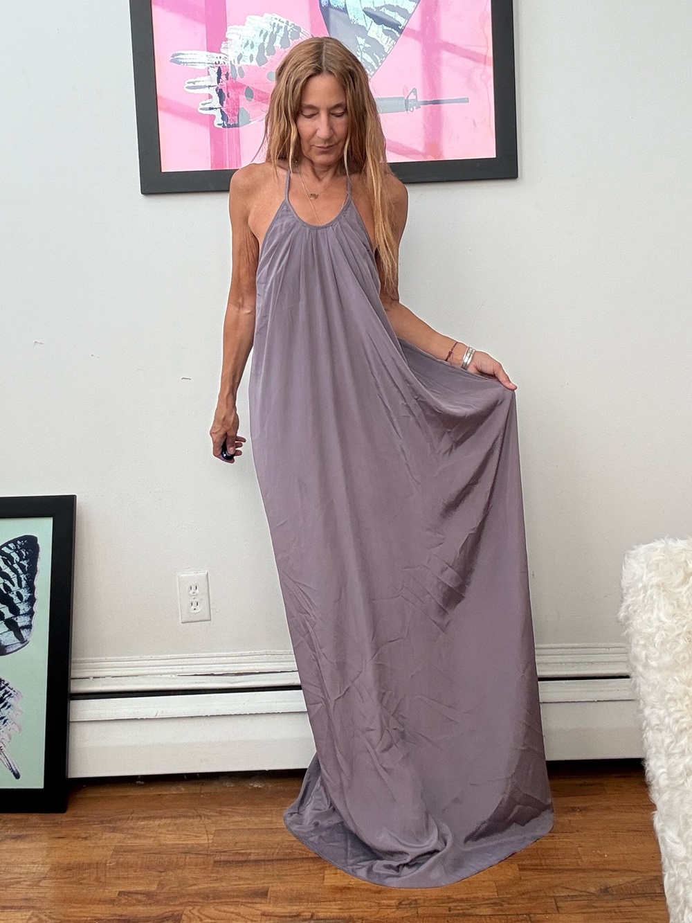 ASOS Dusty Lavender Halter Maxi Dress